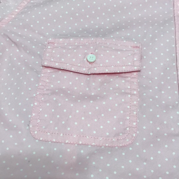 L.L. Bean Polka Dot Pastel Pink Long Sleeve Button Down Shirt Women’s Size Large - Picture 6 of 9